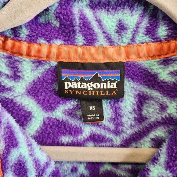 Patagonia Synchilla Sweater Womens XS Ikat Big Fish T-Snap Fleece Aztec Tribal - Picture 6 of 14